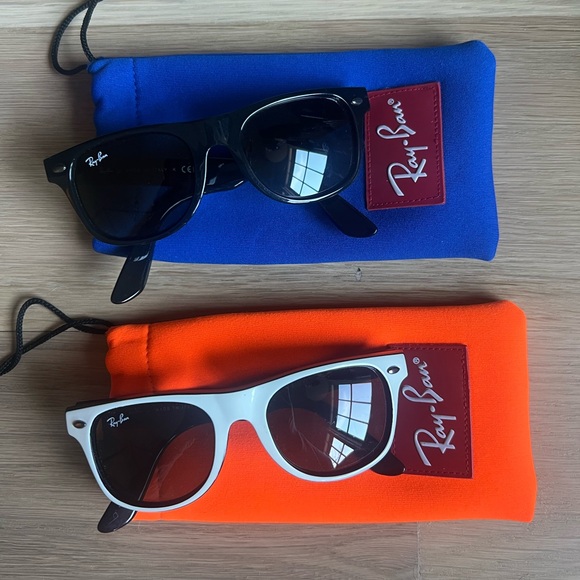Ray-Ban Other - Kids Ray-Ban Black and White Sunglasses with Blue and Orange Cases